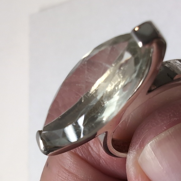 NEW GREEN AMETHYST RING SIZE 6 IN SOLID STERLING SILVER 925 - Picture 2 of 5